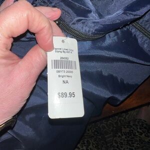 L.L. Bean Navy Flannel-Lined Camp Bag
